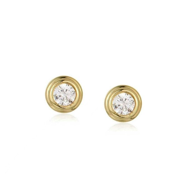 Lioness by TF Round Whisper Studs - 14K Gold Vermeil, Moissanite