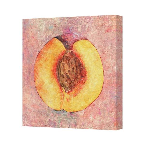 Benjamin Tate Design Half Peach Canvas Wall Art Print Contemporary Artwork With Deep Wood Frame