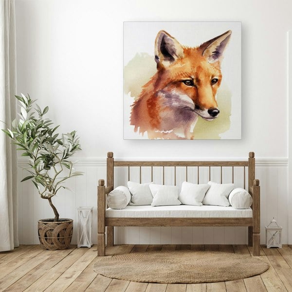 Warren Reed Fox Watercolour Canvas