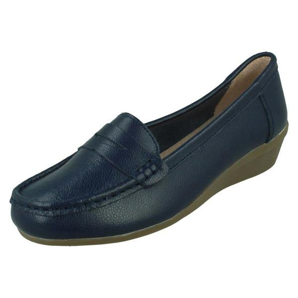 Down to Earth Ladies Down To Earth Wide Fit Wedge Heel Casual Shoes F3124
