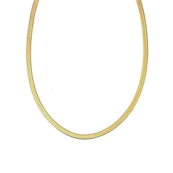 Say It With Herringbone Necklace - Yellow Gold