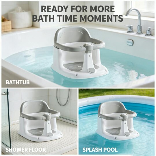 Havendro Baby Bath Seat Non-Slip Soft Toddler Bath Chair 6 Months Plus with Suction Cups