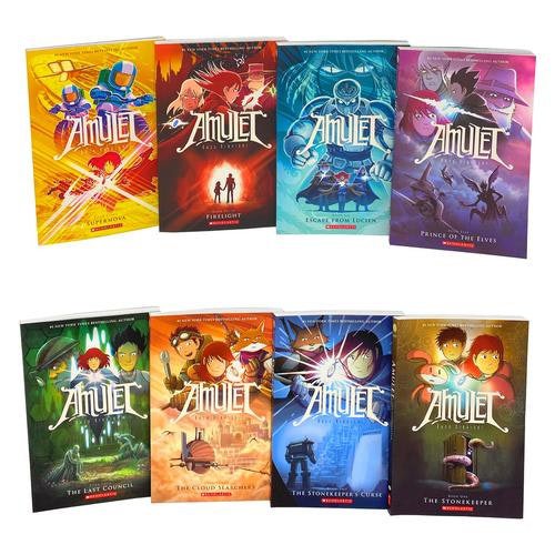 Amulet 8 Books Graphic Novel Set Illustrated by Kazu Kibuishi (Vol - 1,2,3,4,5,6,7,8)