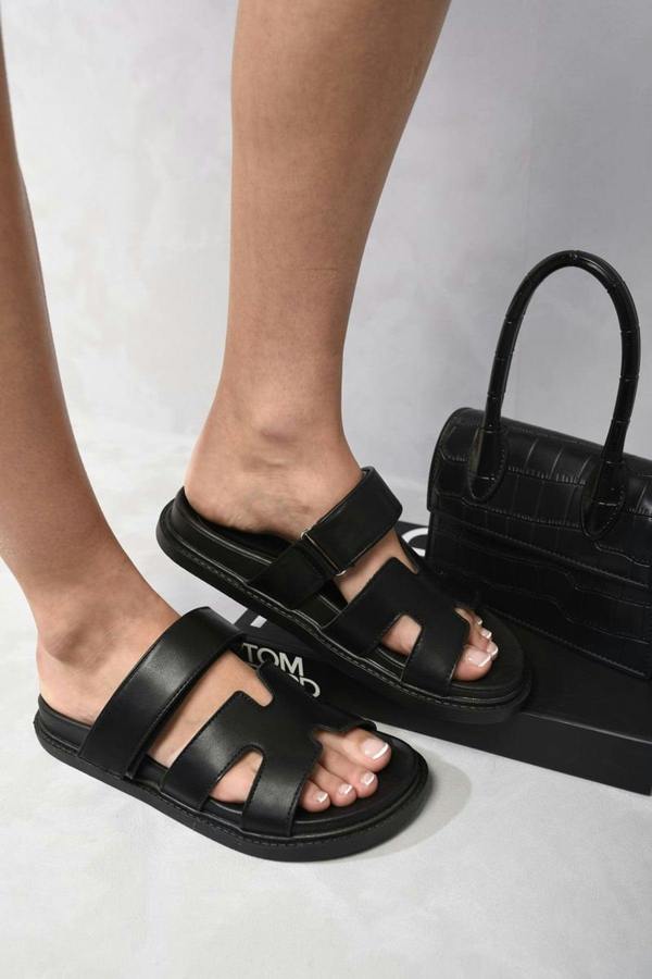 ikrush Daniela Cut Out Strappy Slip On Flats