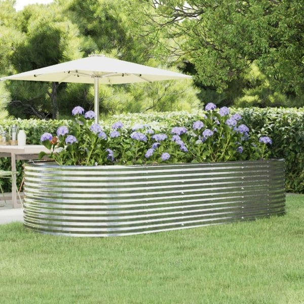 Berkfield Garden Raised Bed Silver 291x140x68 cm Powder-coated Steel