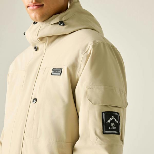 Dare 2B Mens Twin Tip ll Ski Jacket - White Pepper - White Pepper - 100% Recycled Polyester