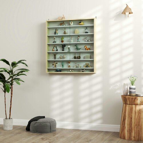 Wyld Haus Yovere Wood And Glass Brown 6 Tier Display Cabinet With Glass Doors