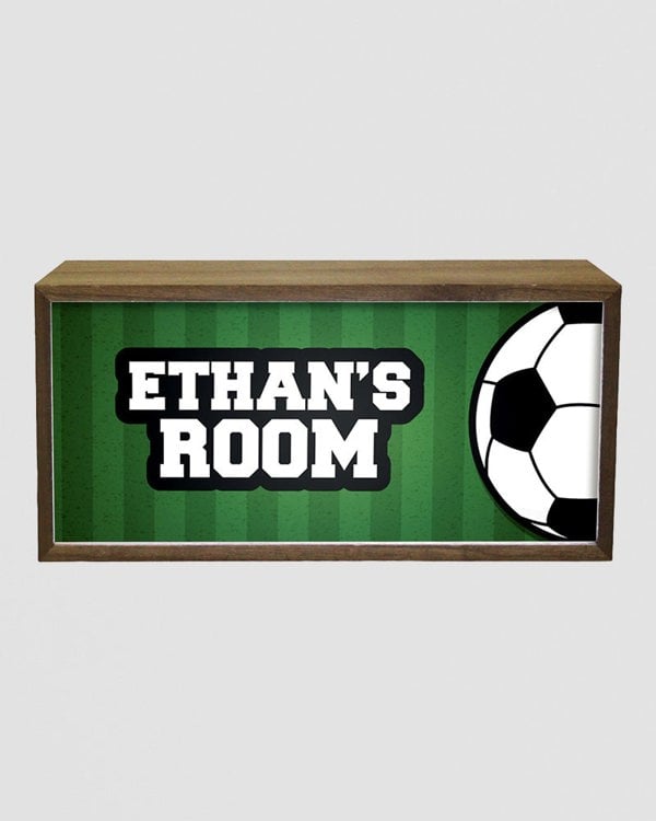 Personalised Football Light Box Sign, LED Sports Fan Room Decor