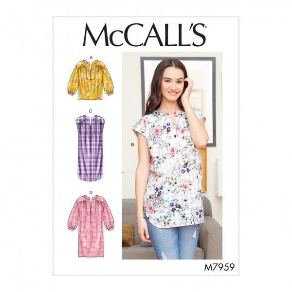 McCalls 7959 Paper Sewing Pattern – Women's Top, Tunic & Dress, Easy