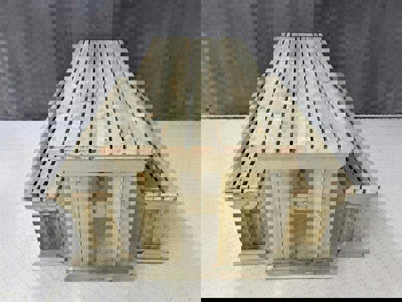 Yews Space-Saving Picnic Table and Benches Set – Wooden Outdoor Dining Set for Gardens and Patios
