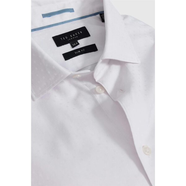 Ted Baker Slim Fit Abbot White Spot Jacquard Shirt