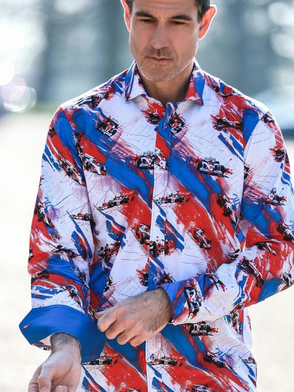 THE SHUNT – MEN'S VINTAGE RACING PRINT SHIRT - Claudio Lugli Shirts