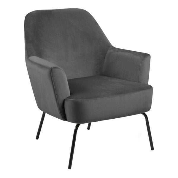 Wyld Haus Kobe Dark Grey Velvet Lounge Accent Chair