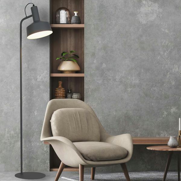 GREY METAL FLOOR LAMP