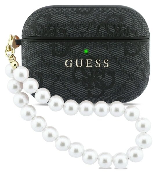 Guess 4G Classic Logo Case with Pearl Strap for Airpods Pro 3 Black - GUAP3P4E4PSK