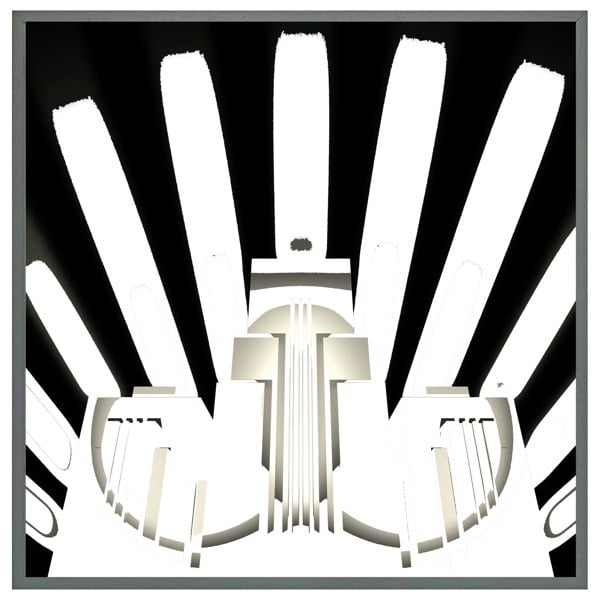 Benjamin Tate Design Art deco skyscraper in black & white (Picutre Frame)