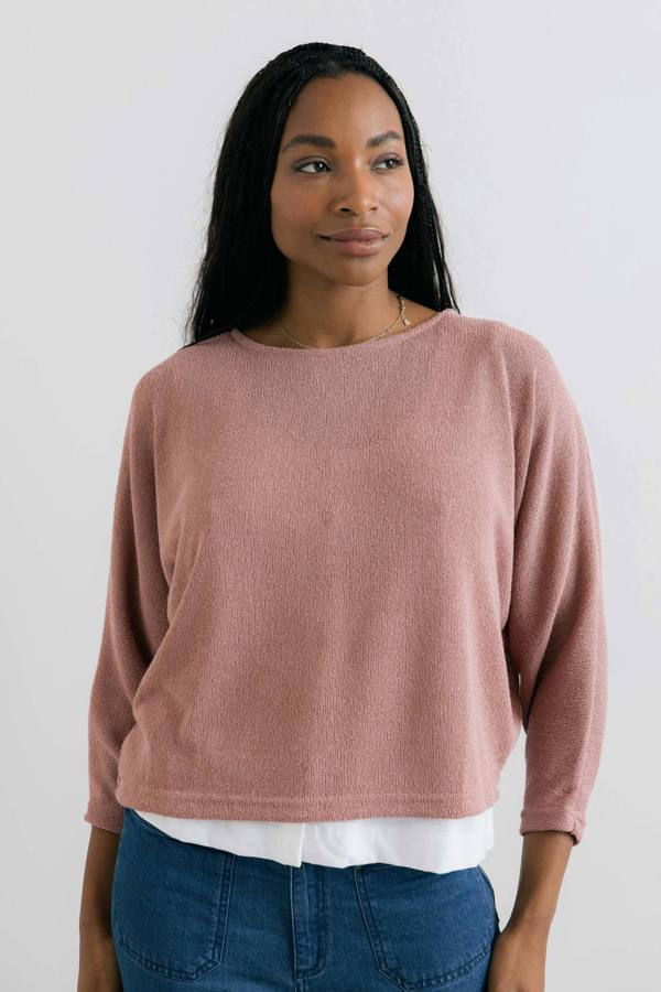 Lily & Me Penny Batwing Crossover Jumper Soft Pink
