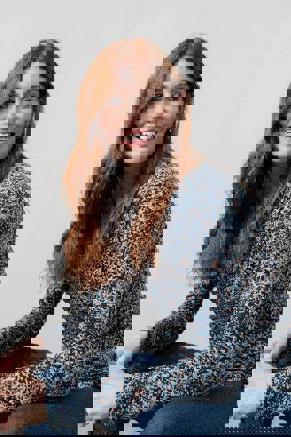 Monica Jersey Printed Top Sea Mist | Lily and Me Clothing