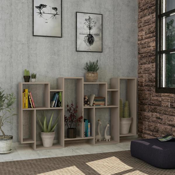 Decortie Karmato Modern Bookcase Display Unit with 10 Compartments 168.5cm Tall