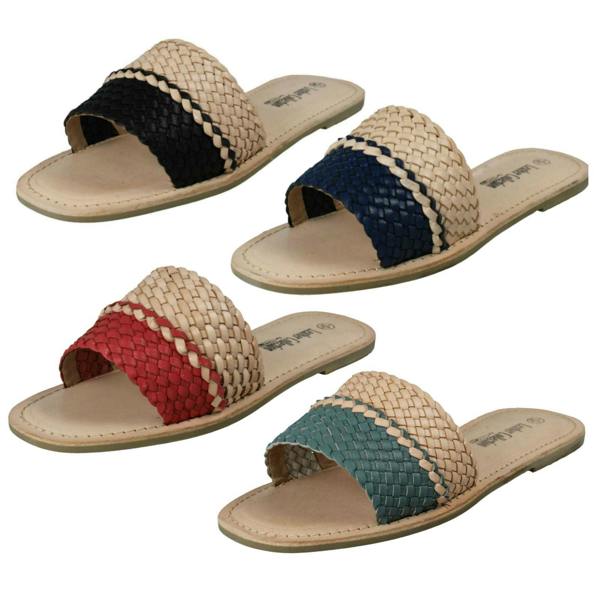 Leather Collection Ladies Leather Collection Casual Open Toe Summer Mule