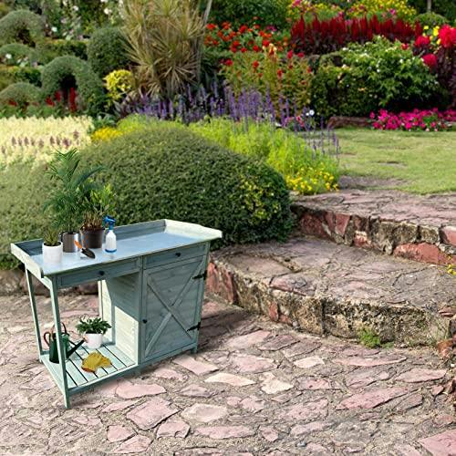 HYGRAD BUILT TO SURVIVE Large Wooden Potting Bench with Drawers & Cabinet | HYGRAD®
