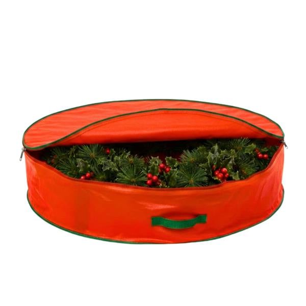 Shatchi Size options Christmas Wreath and Garland Storage Bag, Heavy-Duty Polypropylene with Carry Handles