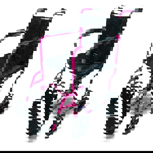 Aidapt Aluminium Compact Transport Wheelchair Pink