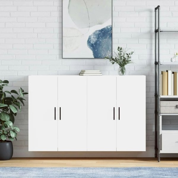Berkfield Wall Mounted Cabinets 2 pcs White 69.5x34x90 cm