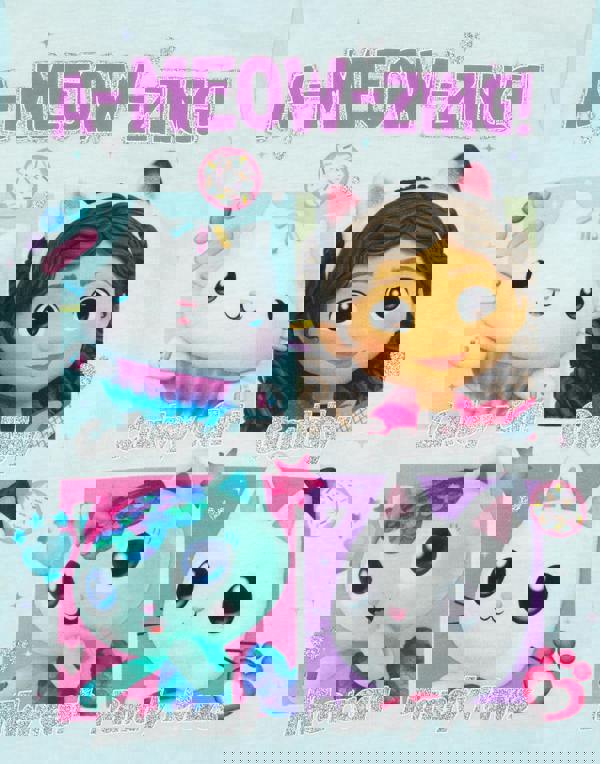 Gabby's Dollhouse Girls Blue A-Meow-Zing! Text And Characters Short Sleeve Short Leg Pyjama Set