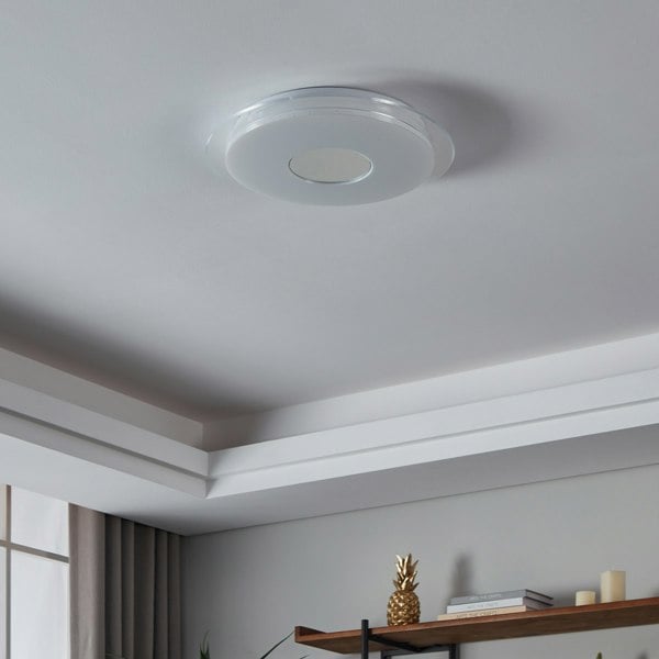 EGLO Lanciano-Z Smart White Steel Flush Ceiling Light
