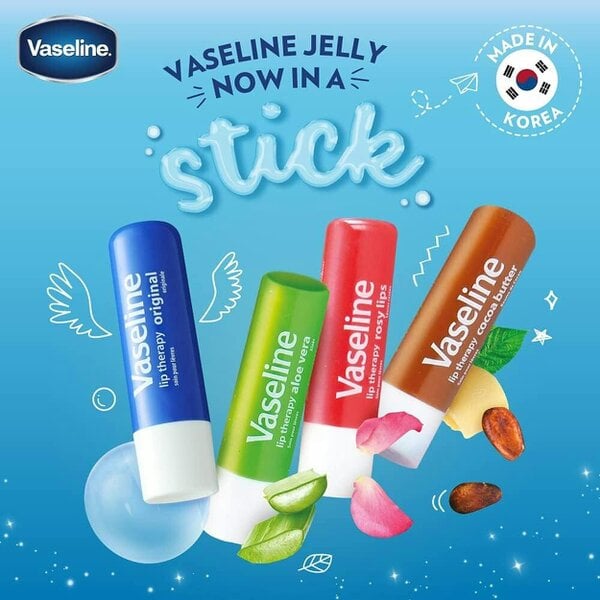 Vaseline Lip Therapy Original Moisturising Lip Balm Sticks 4 x 4.8g