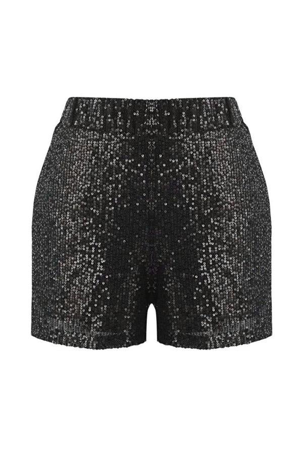 WOVCOR Flowy Elastic Waist Sequin Short