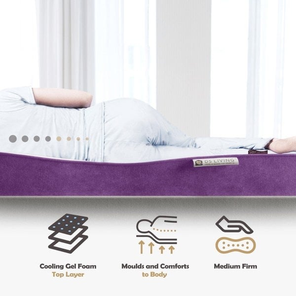 DS Living Reve Memory Foam Mattress - Single - Tanzanite - Gel-Flex - 5 Layer