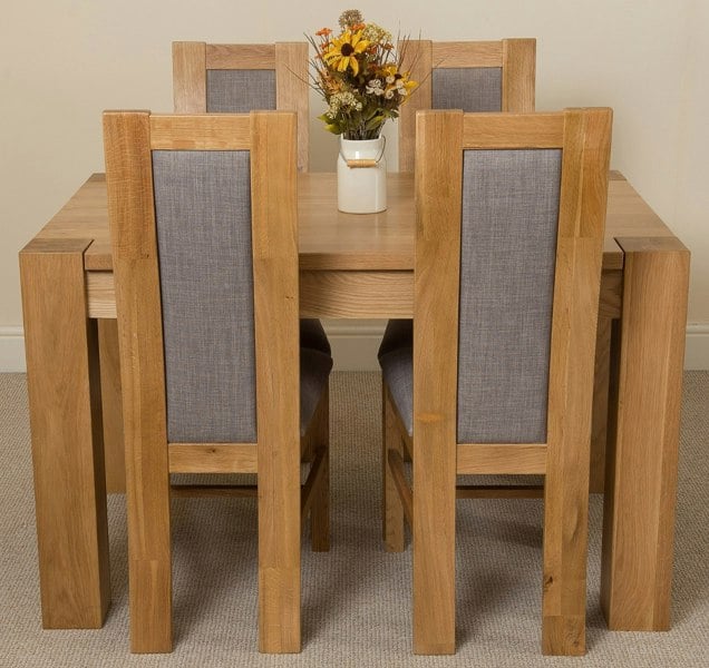 That's Furniture Kuba Small Oak Dining Table with Stanford Oak Chairs