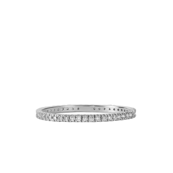 BLOOMTINE | Illuminess™ Sterling Silver Eternity French Pave Stacking Ring