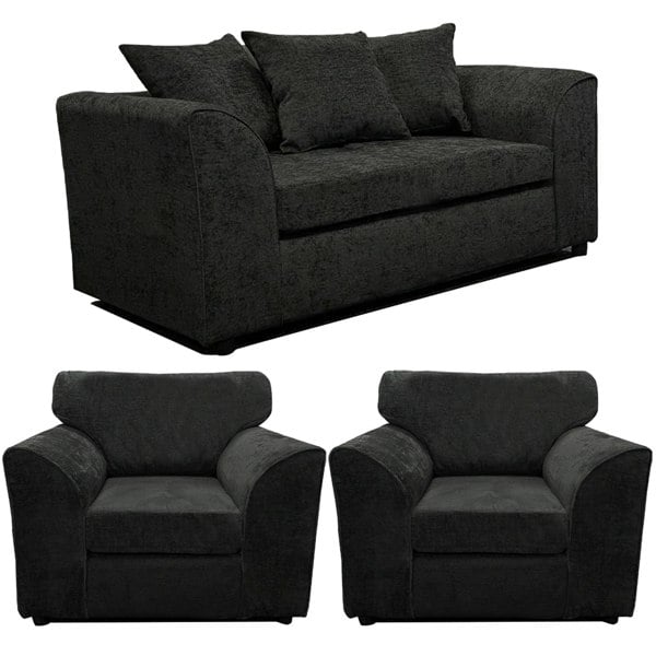 Furnishings For Less Monaco Chenille Fabric 2 Seater and 2 Armchairs