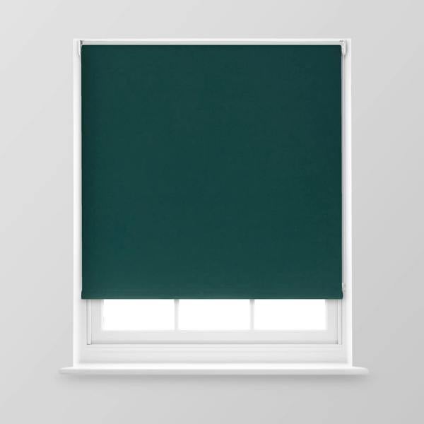 A.Unique Home Trimmable Blackout Roller Blind - 3FT - DARK GREEN - 90cm(W) x 170cm(L)