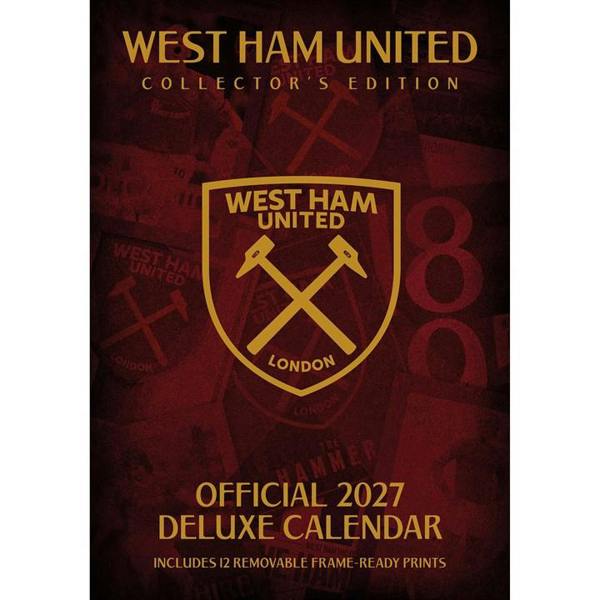 Grange Communications Ltd West Ham United FC Collector's Edition A3 Calendar 2027, Wall Calendars, Month To View, Sports, Gift