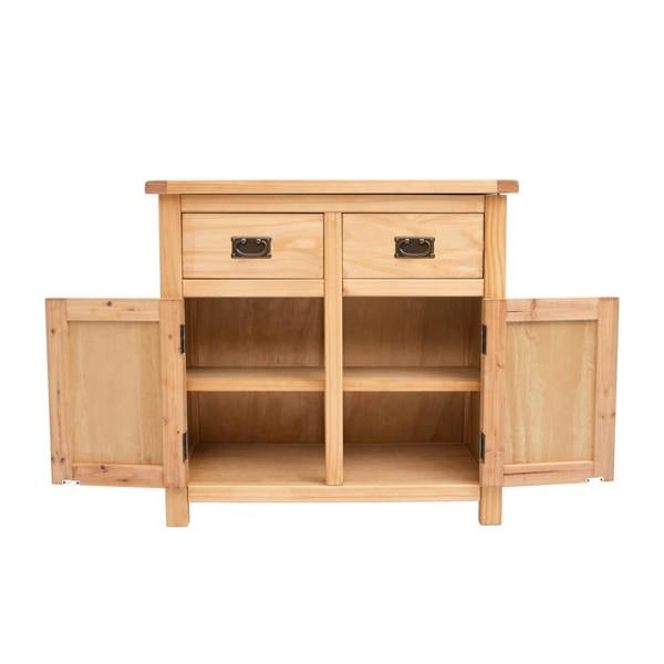 Cabinet Bits Lugo Waxed 2 Drawer 2 Door Sideboard Brass Drop Handle