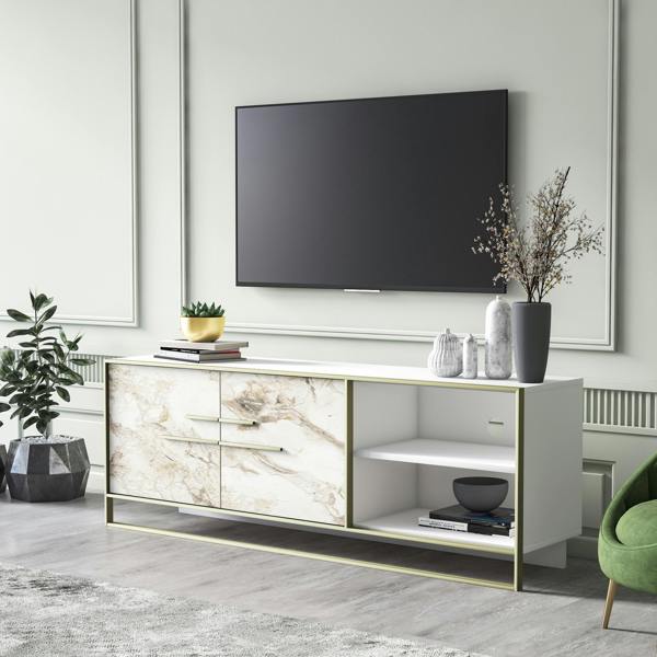 Decorotika Polka  Modern Tv Stand TV Cabinet for TV's up to 70"
