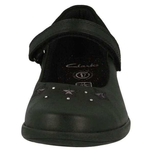 Clarks Girls Clarks Star Detailed School Shoes Etch Bright