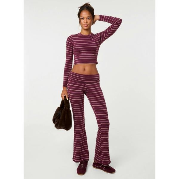 Pink Vanilla Stripe Long Sleeves Top