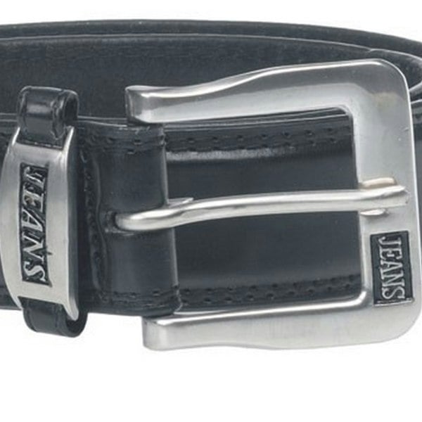 Duke Mens D555 Kenny Bonded Leather Buckle Waist Belt - Black