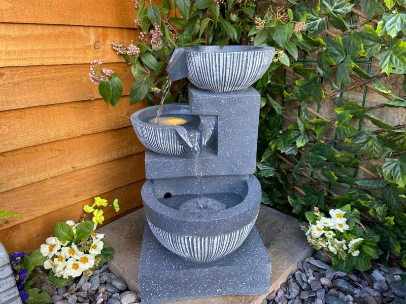Tranquillity Water Features 3 Bowl Pour Contemporary Water Feature