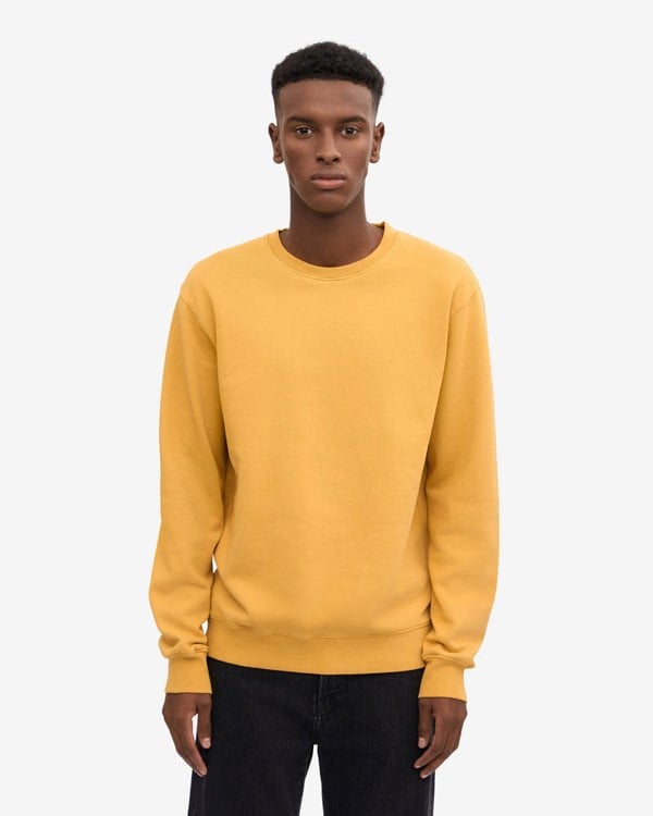 Colorful Standard Mens Classic Organic Crew Neck Sweatshirt - Burned Yellow