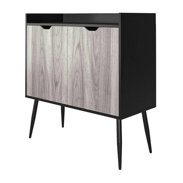 Dorel Home Copley Bar Cabinet in Black Oak