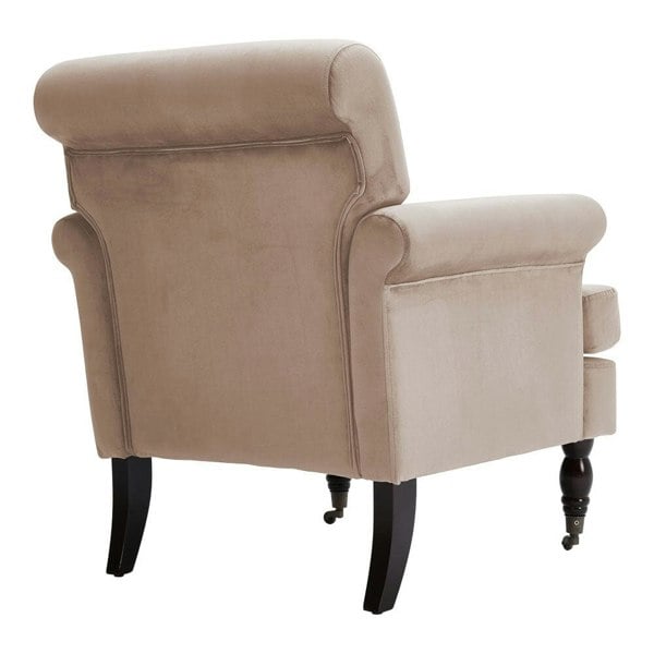 Contemporary Velvet upholstered Armchair with Casters Armchair Living and Home