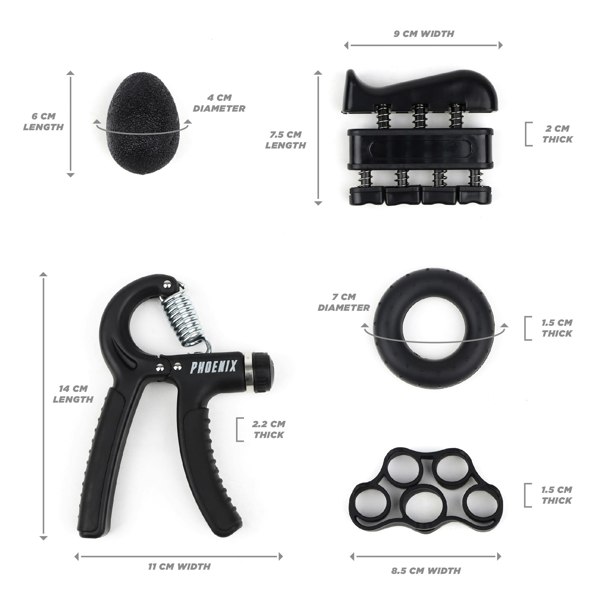 Phoenix Fitness 5 Piece Hand Grip Set