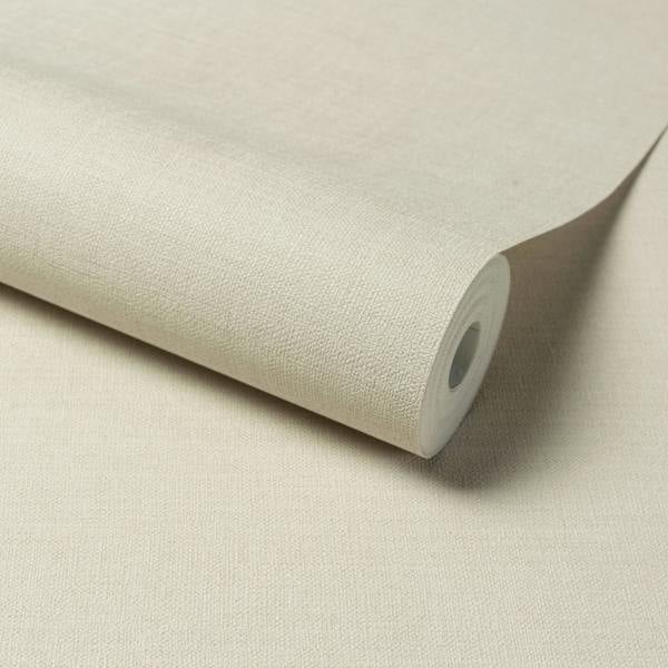 Grandeco Linen Effect Fabric Plain Textured Wallpaper, Beige