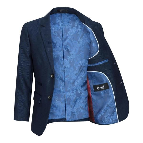 Paul Andrew Boys 3 Piece Navy Blue Birdseye Tweed Suit